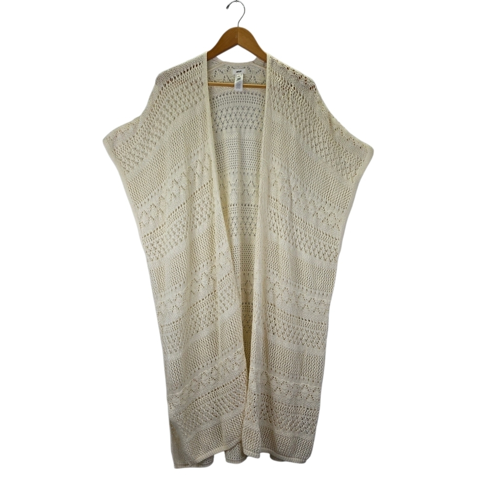 Aerie OS Textured Maxi‎ Cape Cover Up Beach Swim Cover Up Boho Crochet  Cotton